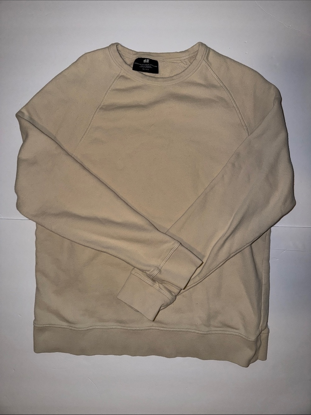H&M Men's Crewneck Sweater in Light Beige